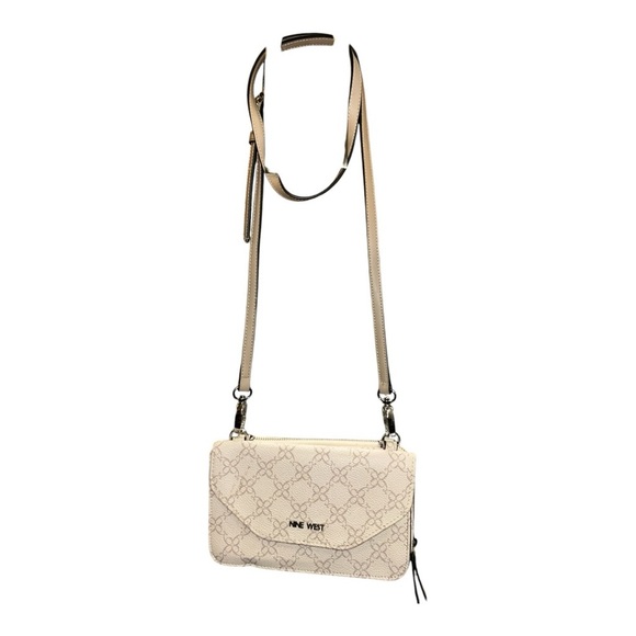 NINE WEST Zane SLG Small Crossbody Purse/Handbag Vanilla Logo 7.5x5 - Picture 9 of 11